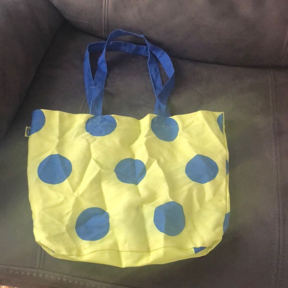 Old navy blue dot on yellow bag